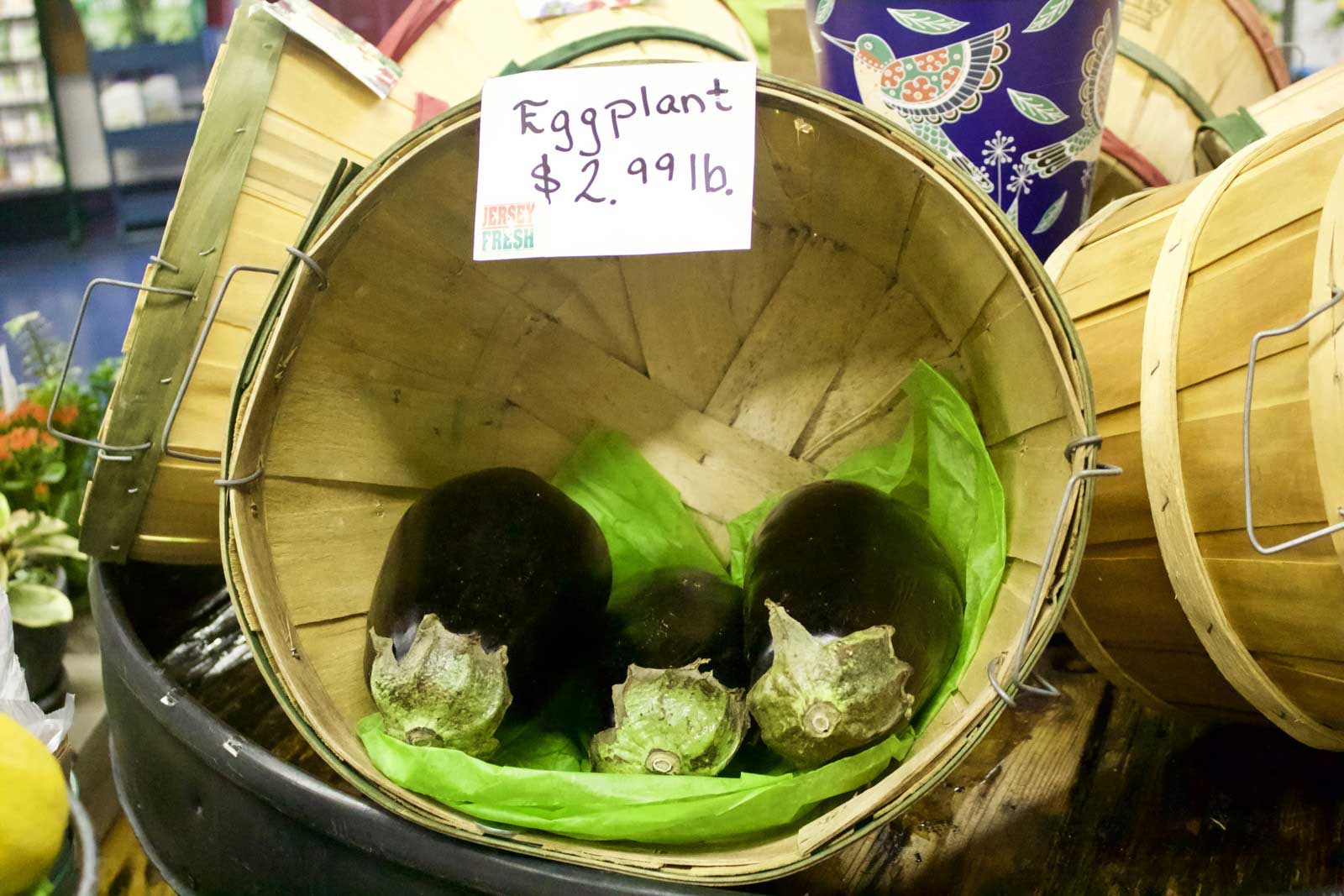 Fresh Eggplant at the Farmers Market in Ridgewood NJ