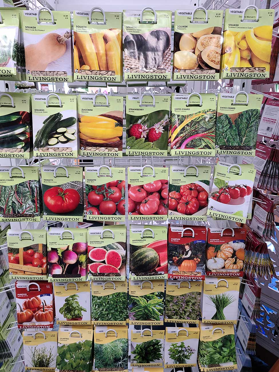Livingston Vegetable and Garden Seeds at Goffle Brook Farms