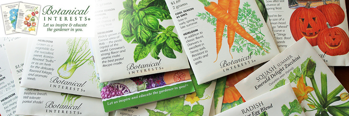 Botanical Interests offers the highest quality packaged garden seed in the industry. Over 650 varieties of seeds all Non-GMO Project verified, 250 + of which are USDA Certified Organic. 