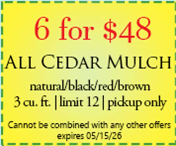 Please save Mulch Coupon image and show-mention at checkout Goffle Brook Farms Mulch Coupon